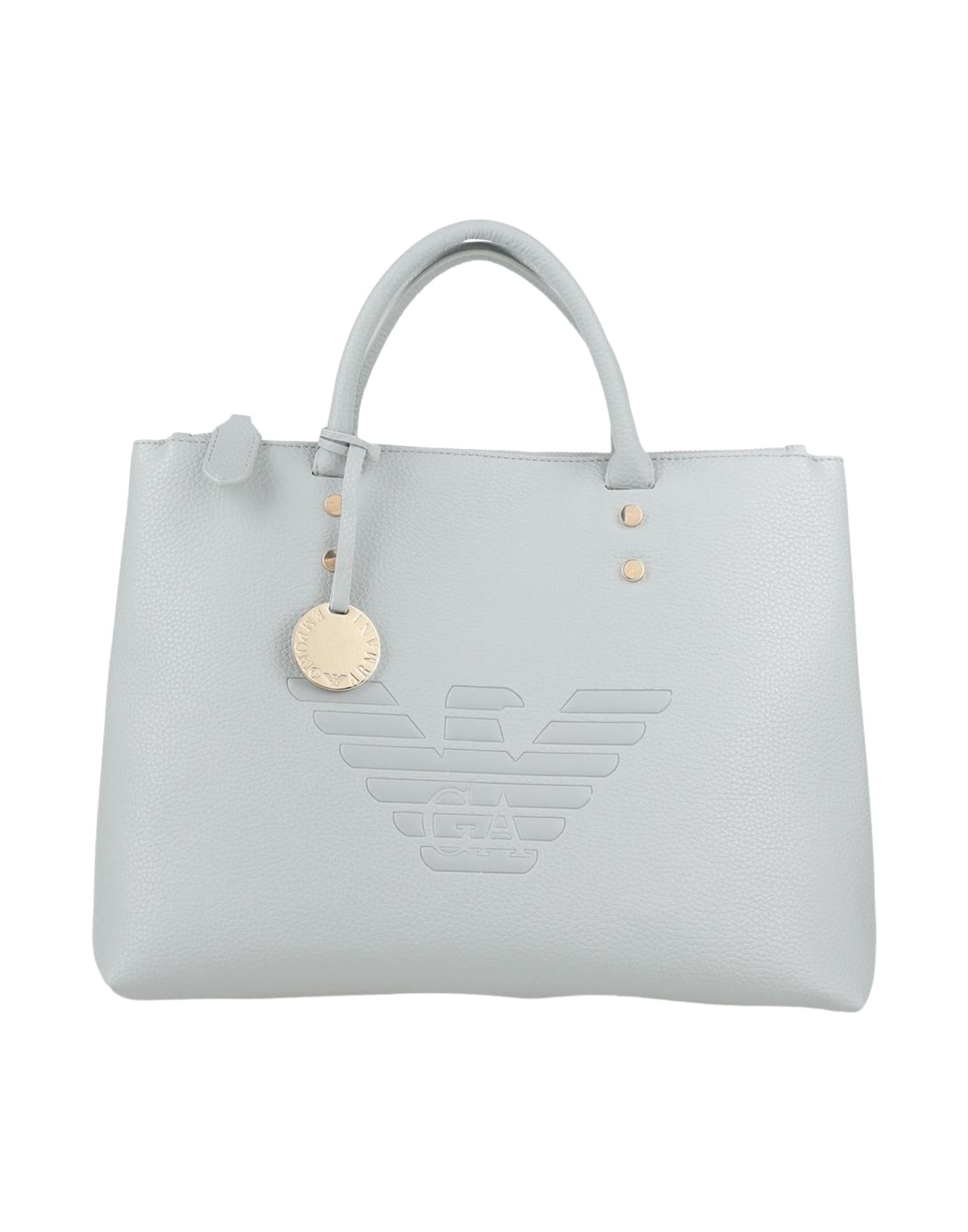 emporio armani light grey leather shoulder bag