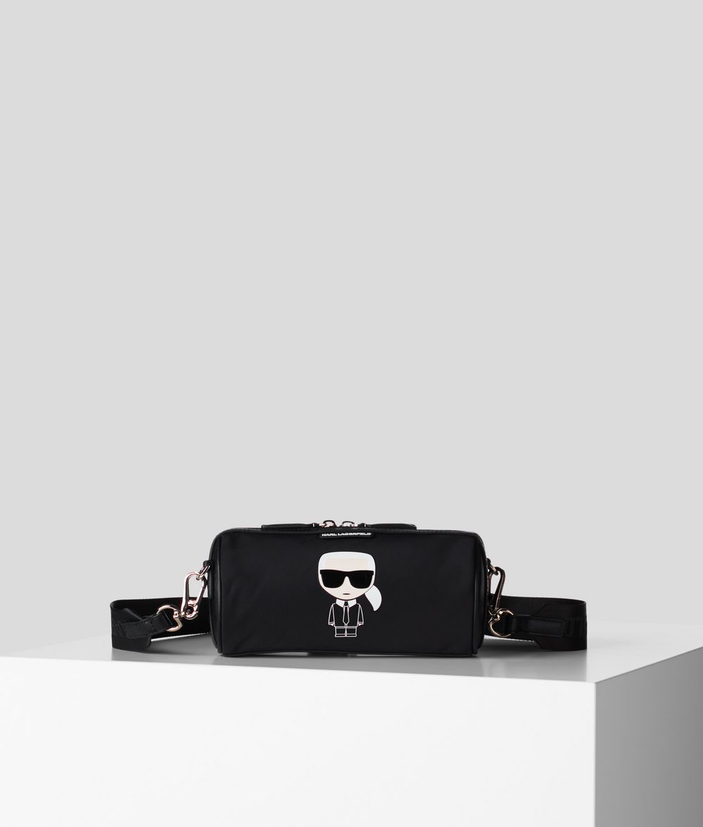 Karl Lagerfeld Femme Sac Polochon K/ikonik Noir 60% Cuir, 40% Polyamide, Taille: OneSize