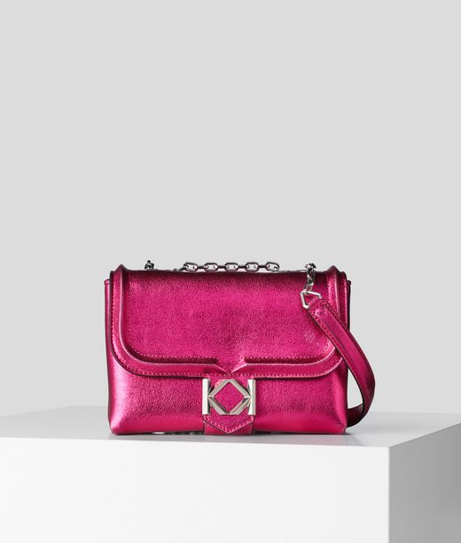 Woman Metallic Miss K Shoulder Bag Metallic Pink 100% Cow leather - Size: OneSize