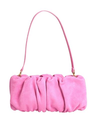 Staud Bean Bag Black Woman Handbag Fuchsia Size - Bovine Leather In Pink