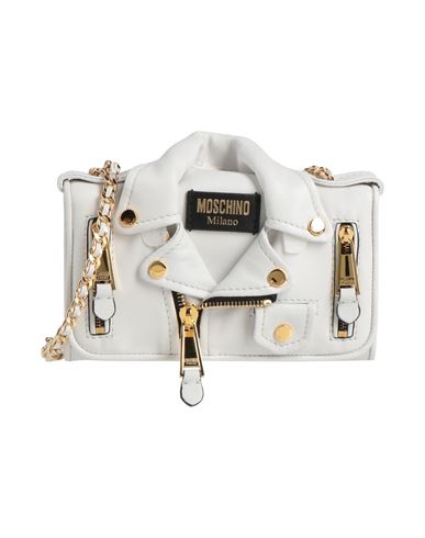 Shop Moschino Woman Cross-body Bag White Size - Soft Leather
