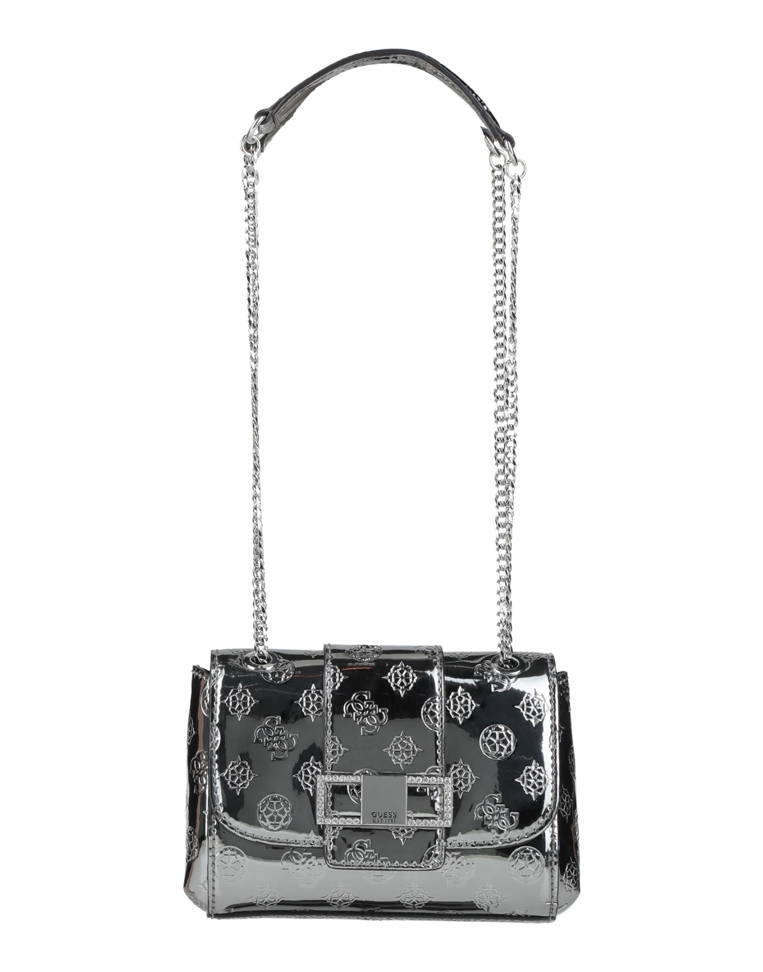 silver guess purse