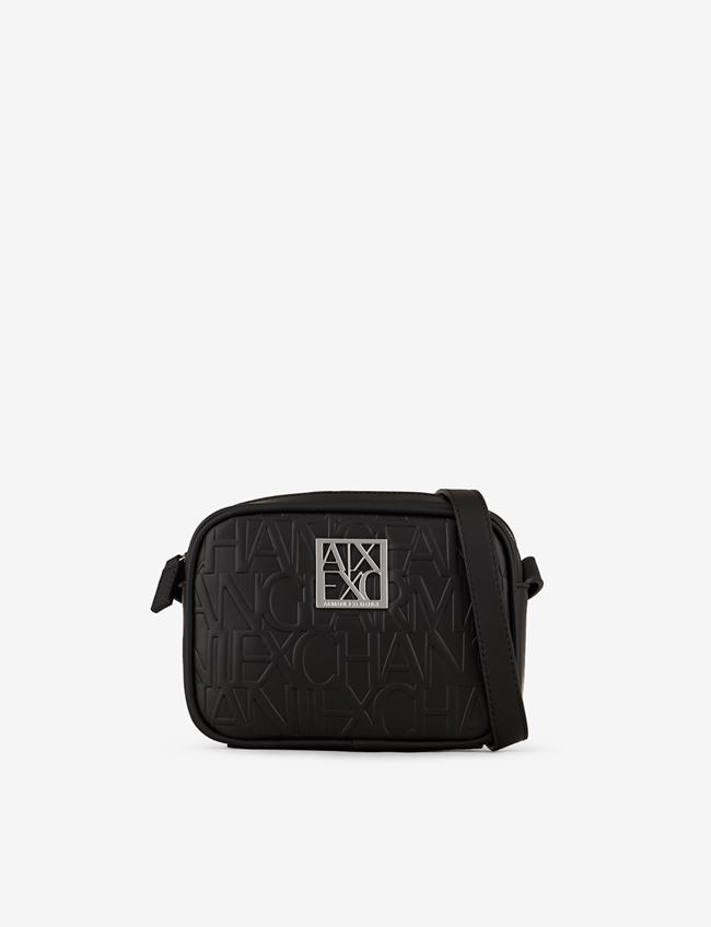 Armani Exchange Borsa A Tracolla Nero Poliestere, Poliuretano