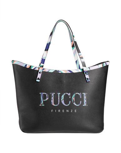 Emilio Pucci Woman Handbag Black Size - Calfskin, Acrylic, Polyurethane, Cotton