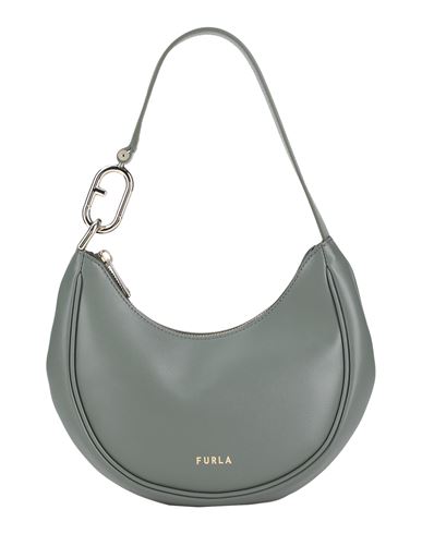 Furla Primavera S Shoulder Bag Woman Handbag Military Green Size - Calfskin In Sage Green