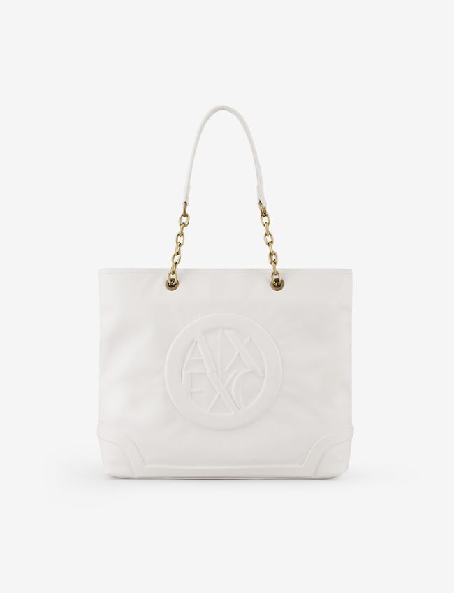 Armani Exchange Tote Bianco Pvc - Polivinilcloruro