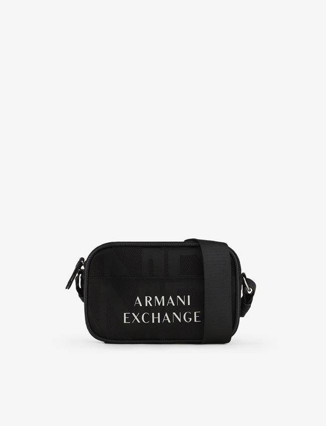 Armani Exchange Borsa A Tracolla Nero Poliestere, Cotone