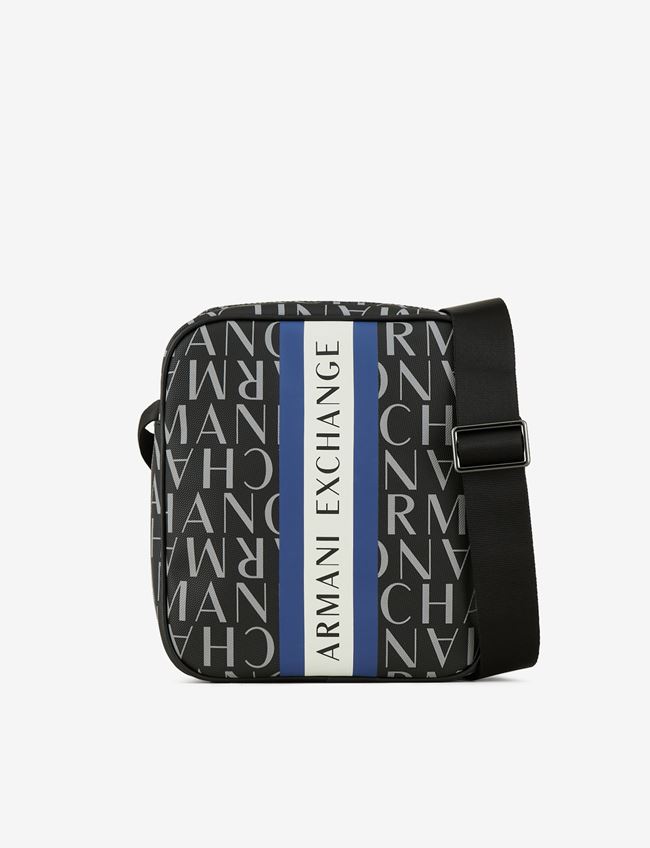 Armani Exchange Borsa A Tracolla Nero Poliestere, Cotone