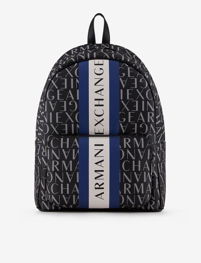 Armani Exchange Zaino Nero Poliestere, Cotone