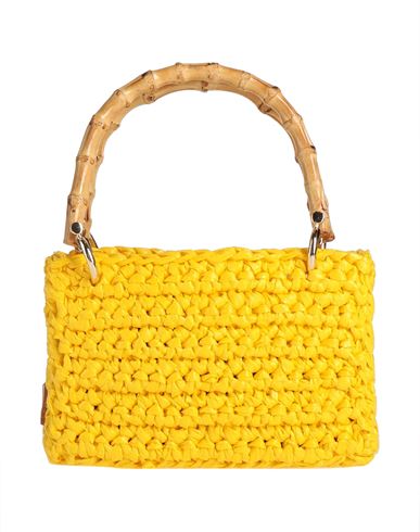 Chica Woman Handbag Yellow Size - Polypropylene, Bamboo