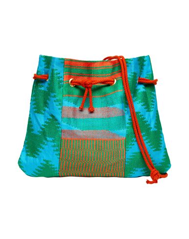 Cotton Jacquard Crossbody Bag Woman Cross-body bag Turquoise Size - Cotton