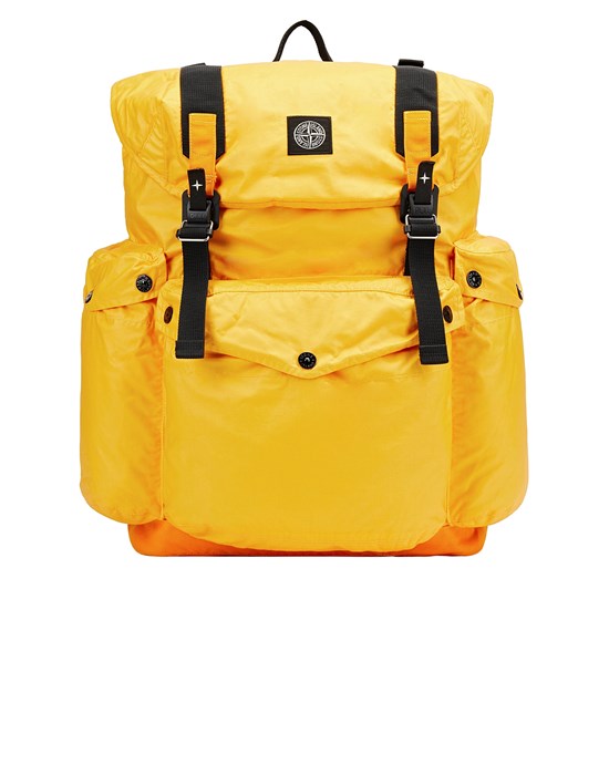 Sold out - STONE ISLAND 90370 MUSSOLA GOMMATA CANVAS Sac à dos Homme Jaune
