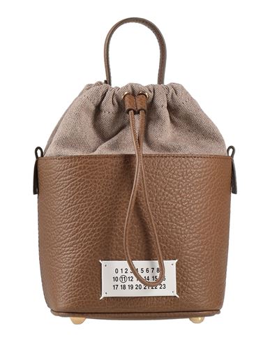 Maison Margiela Woman Handbag Brown Size - Bovine Leather, Cotton, Polyester, Brass, Zinc