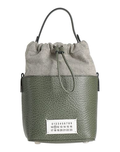 Maison Margiela Woman Handbag Military Green Size - Bovine Leather, Cotton, Polyester, Brass, Zinc
