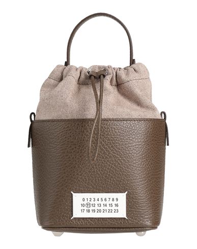 Maison Margiela Woman Handbag Dark Green Size - Cow Leather, Cotton, Polyester, Brass, Zinc In Green