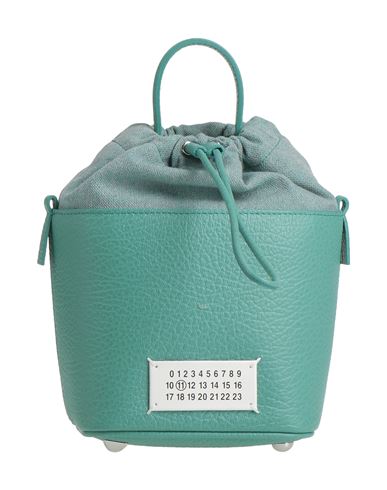 Maison Margiela Woman Handbag Turquoise Size - Cow Leather, Cotton, Polyester, Brass, Zinc In Blue
