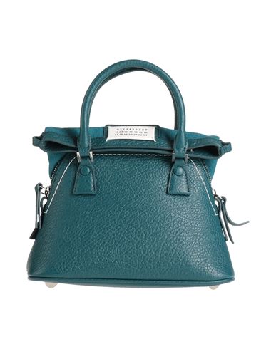 Maison Margiela Woman Handbag Deep Jade Size - Soft Leather, Textile Fibers In Green