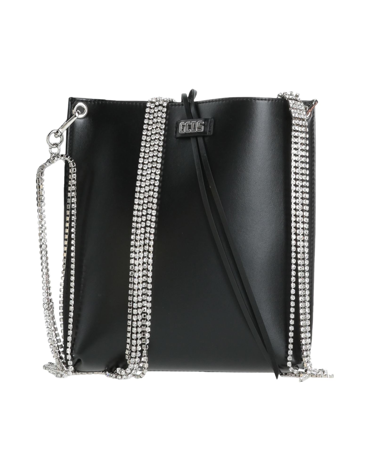 Shop Gcds Woman Cross-body Bag Black Size - Soft Leather