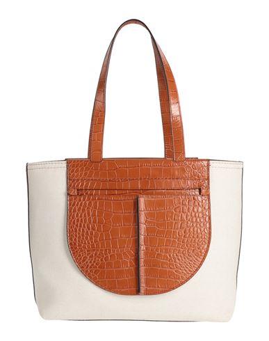 Tod's Woman Handbag Tan Size - Soft Leather, Textile Fibers In Brown