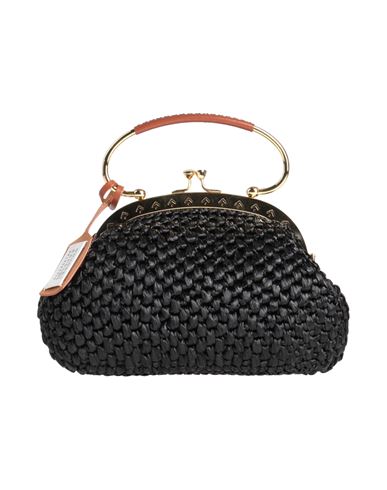 Maison Margiela Woman Handbag Black Size - Viscose, Bovine Leather, Brass