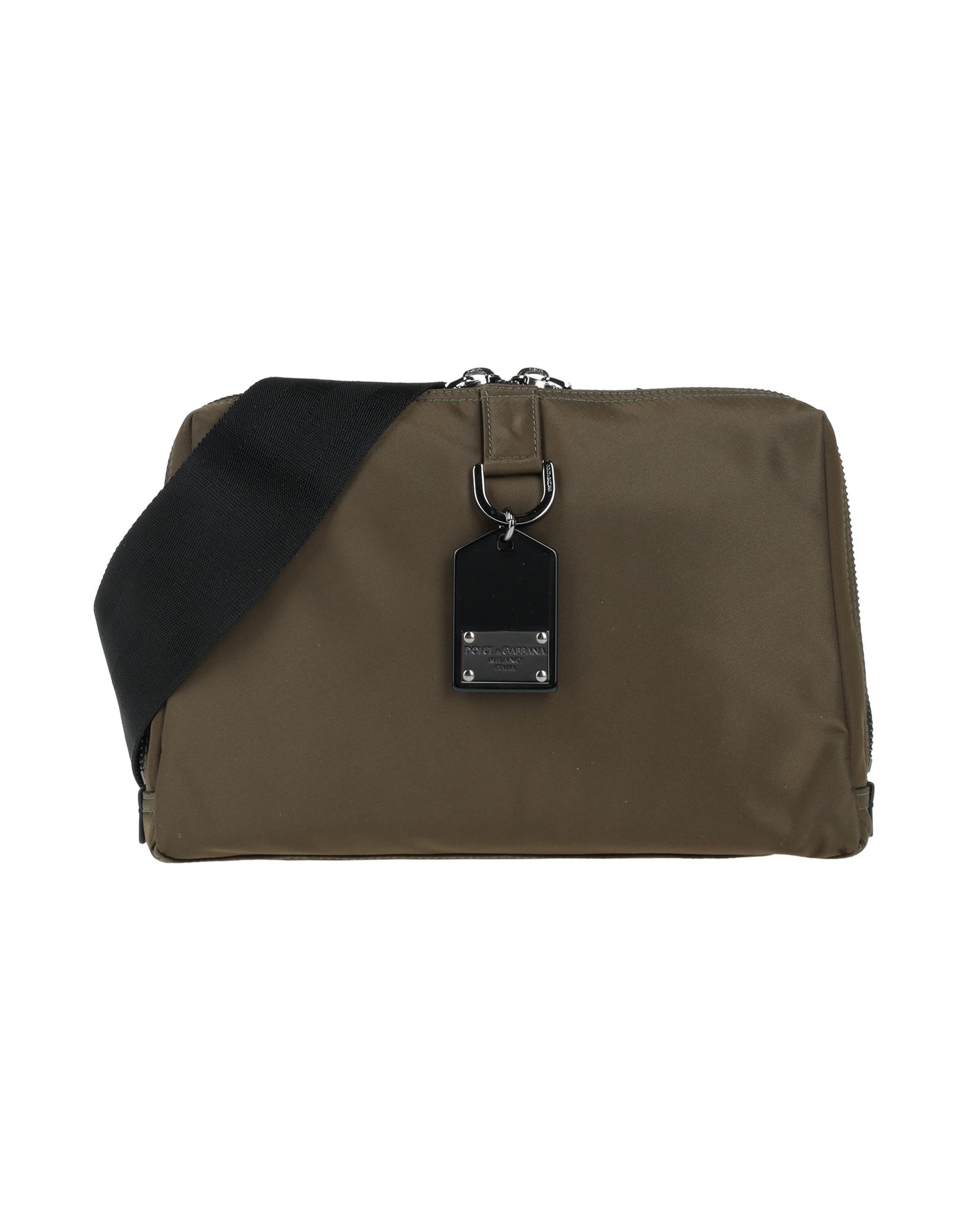 Dolce & Gabbana Man Cross-body Bag Military Green Size - Textile Fibers, Calfskin