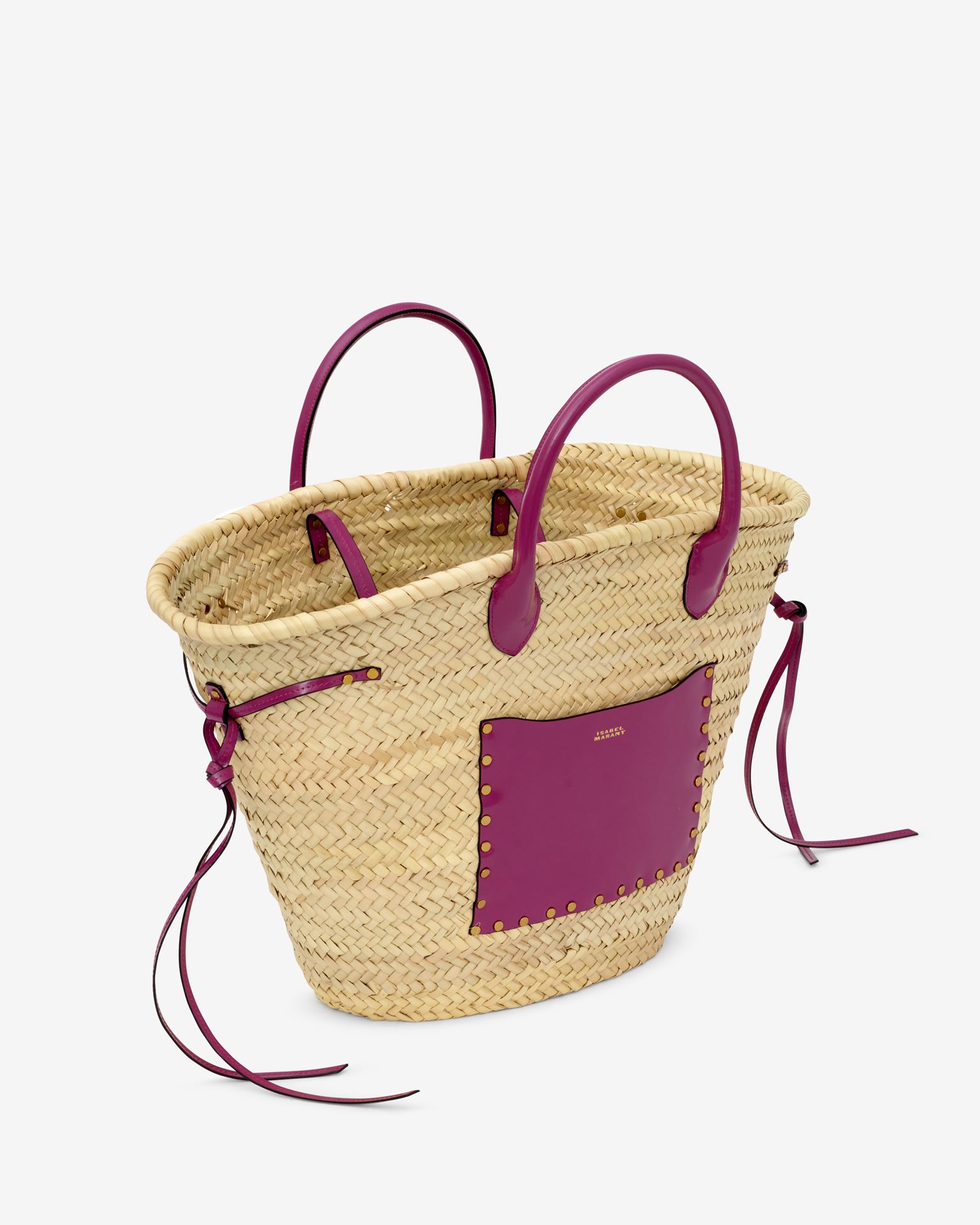 Isabel Marant Cadix Raffia And Leather Basket Bag In Pink