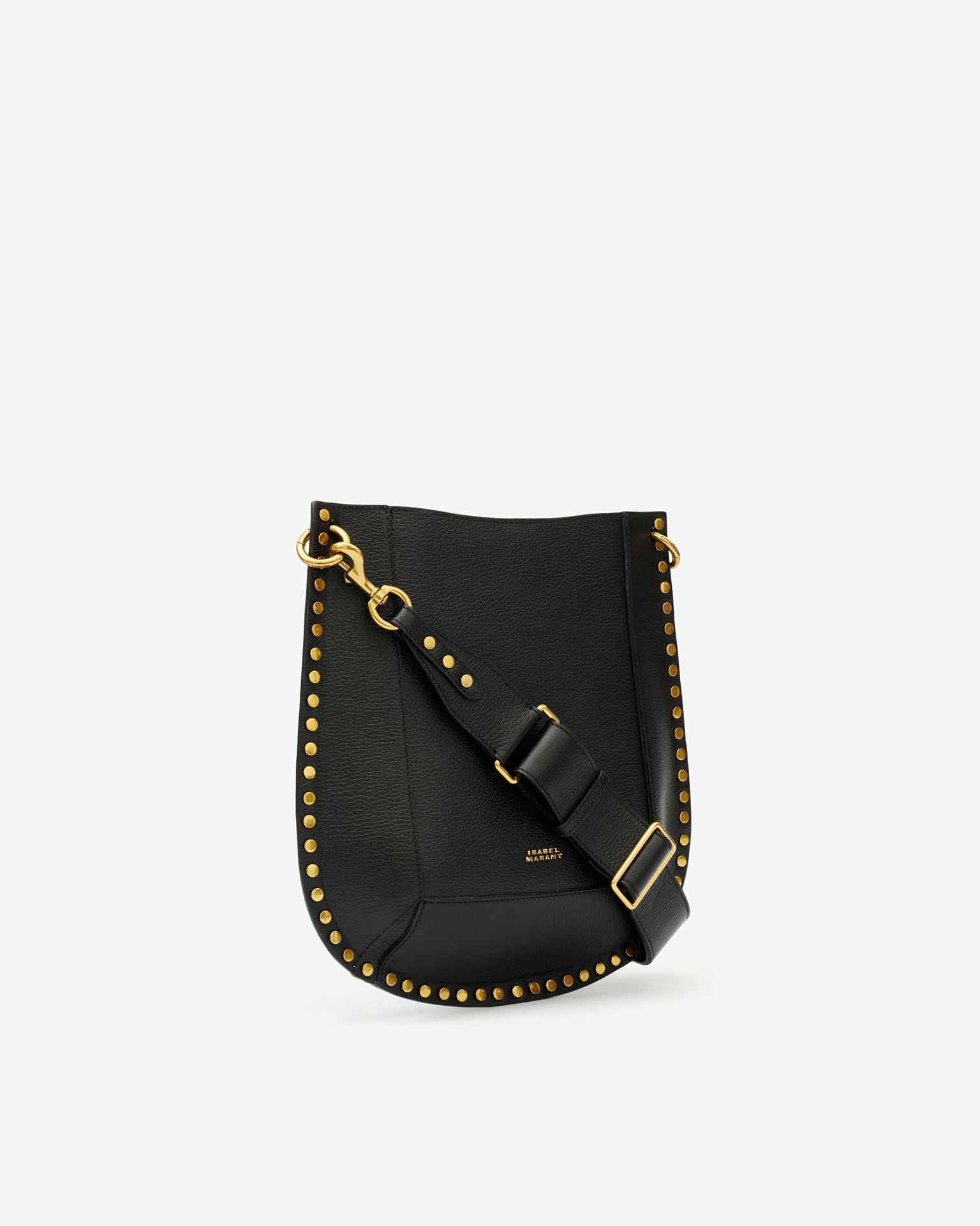Isabel Marant Oskan Grained Leather Shoulder Bag In Black