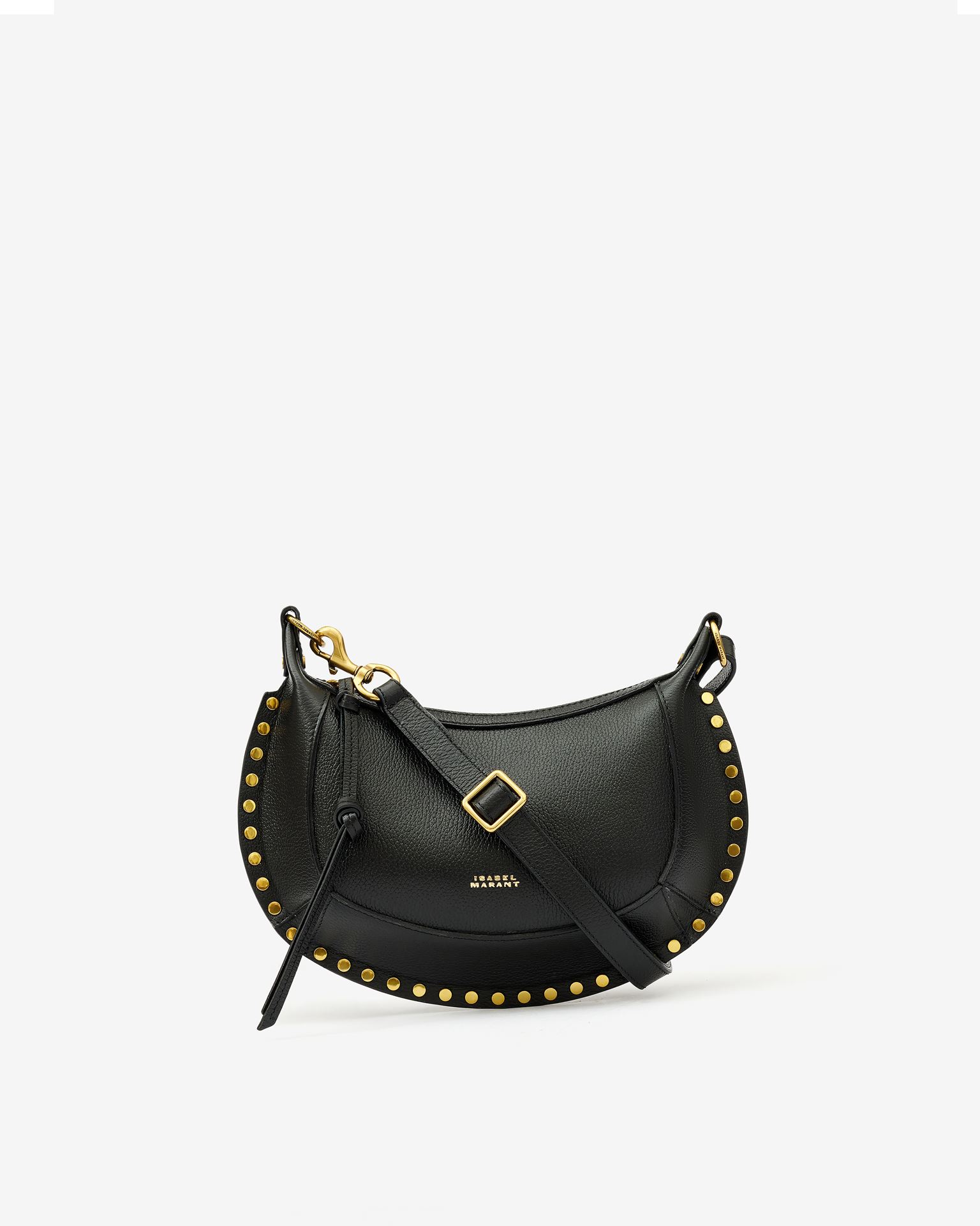 Isabel Marant, Oskan Moon Grained Leather Shoulder Bag - Women - Black