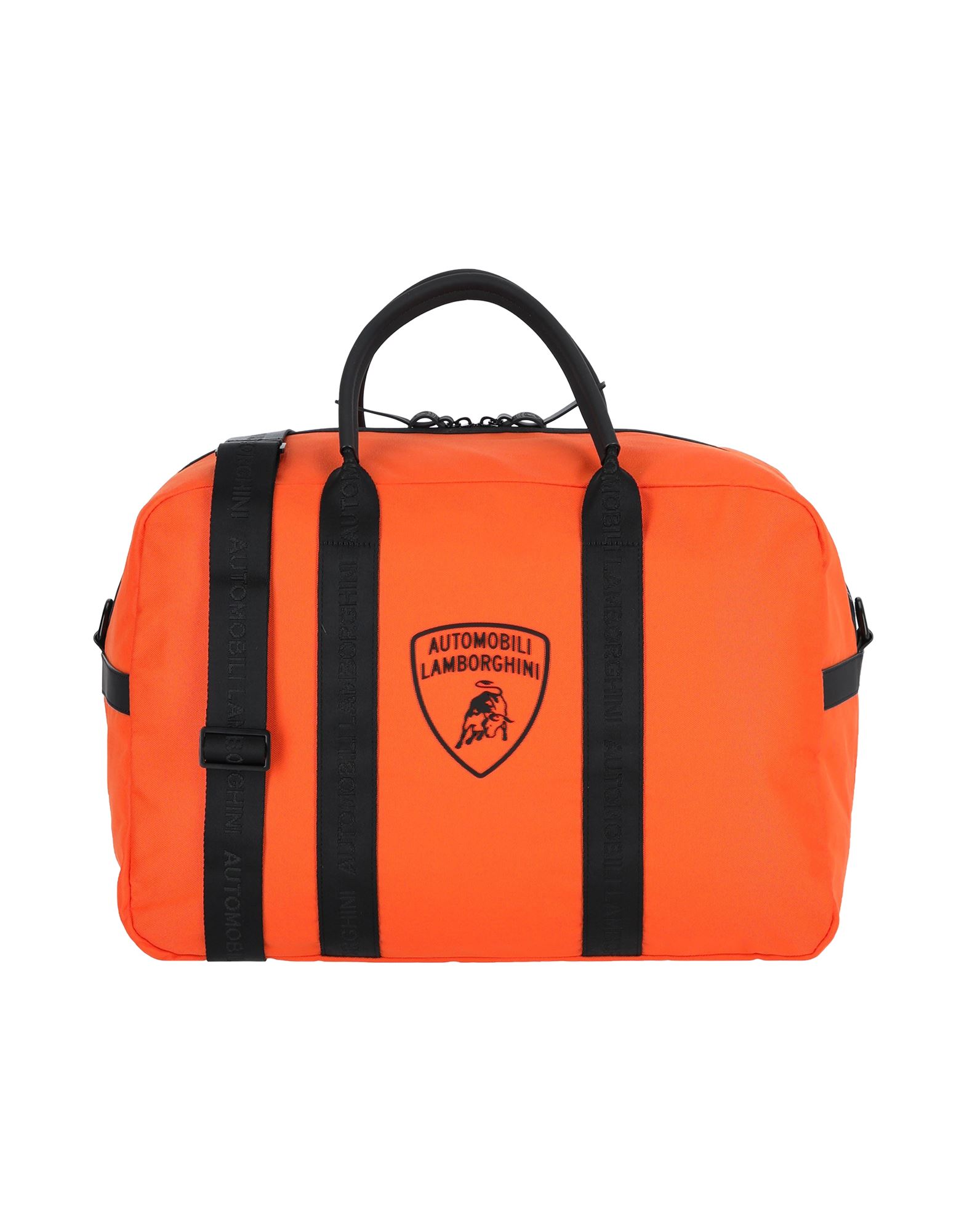 Automobili Lamborghini Duffel Bags In Orange