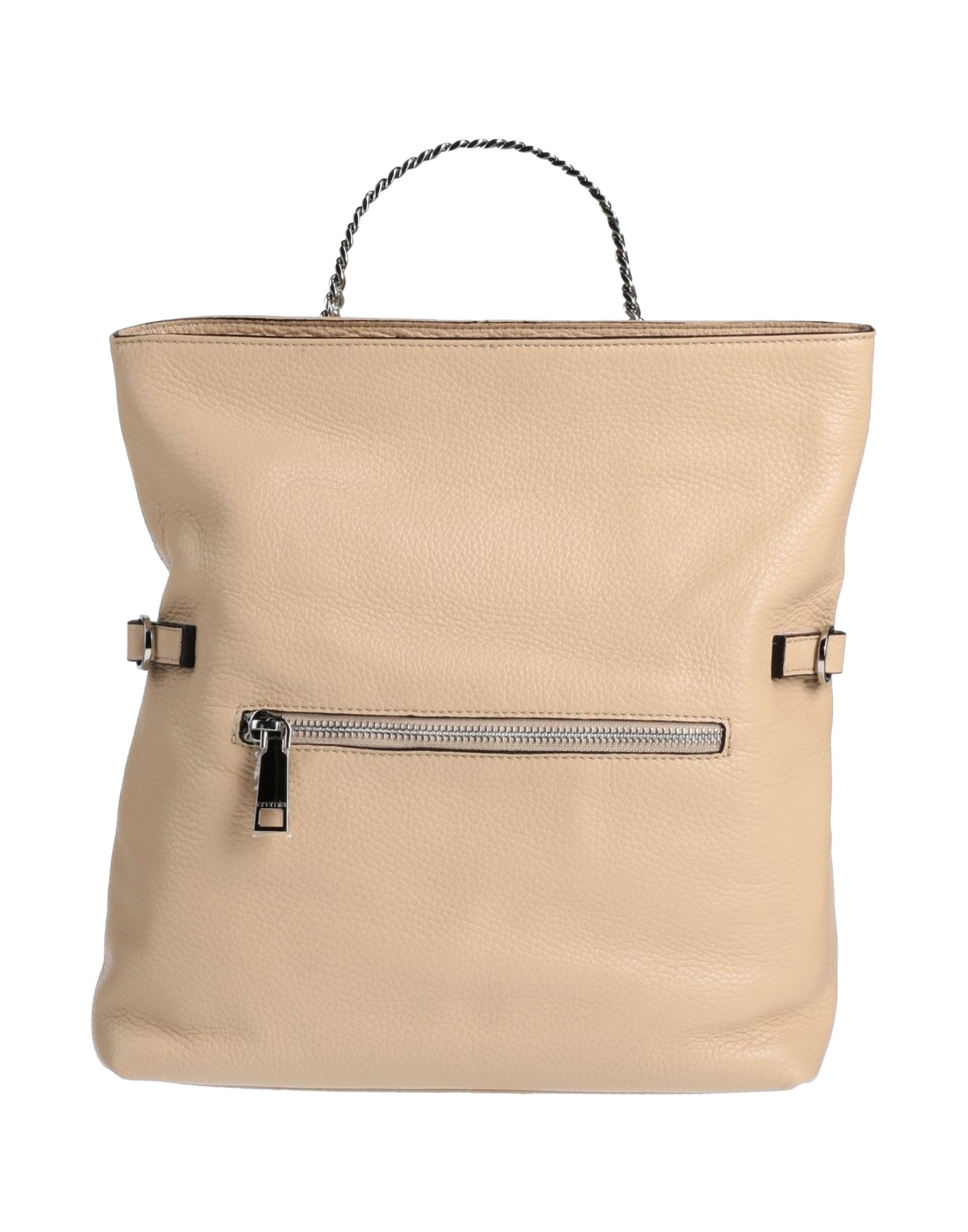 Cromia women's designer smooth leather trapezoidal Tote bag beige & tan