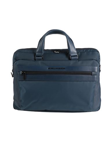 Man Handbag Navy blue Size - Soft Leather, Textile fibers