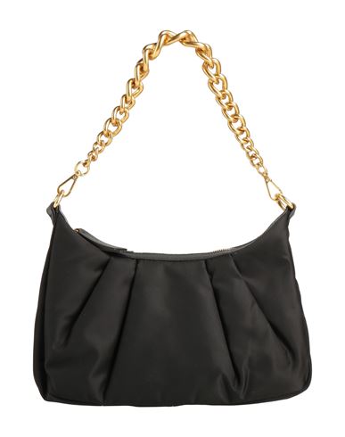 Gianni Chiarini Woman Shoulder Bag Black Size - Soft Leather, Textile Fibers