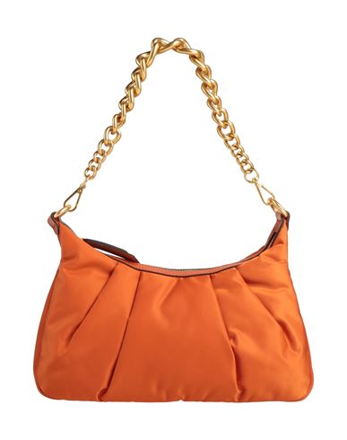 Gianni Chiarini Woman Shoulder Bag Orange Size - Soft Leather, Textile Fibers