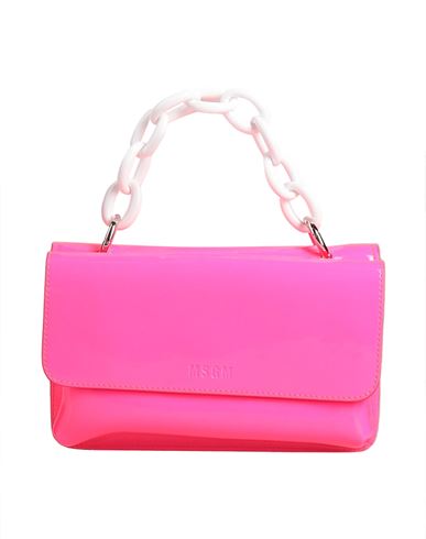 Msgm Woman Handbag Fuchsia Size - Polyurethane, Polyester, Viscose In Pink