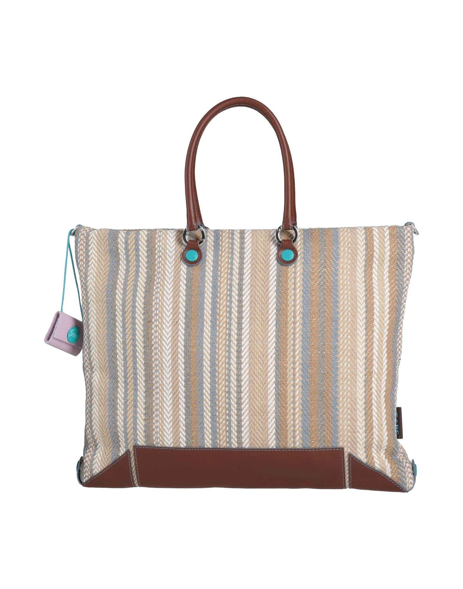 Shop Gabs Woman Handbag Beige Size - Cotton, Calfskin