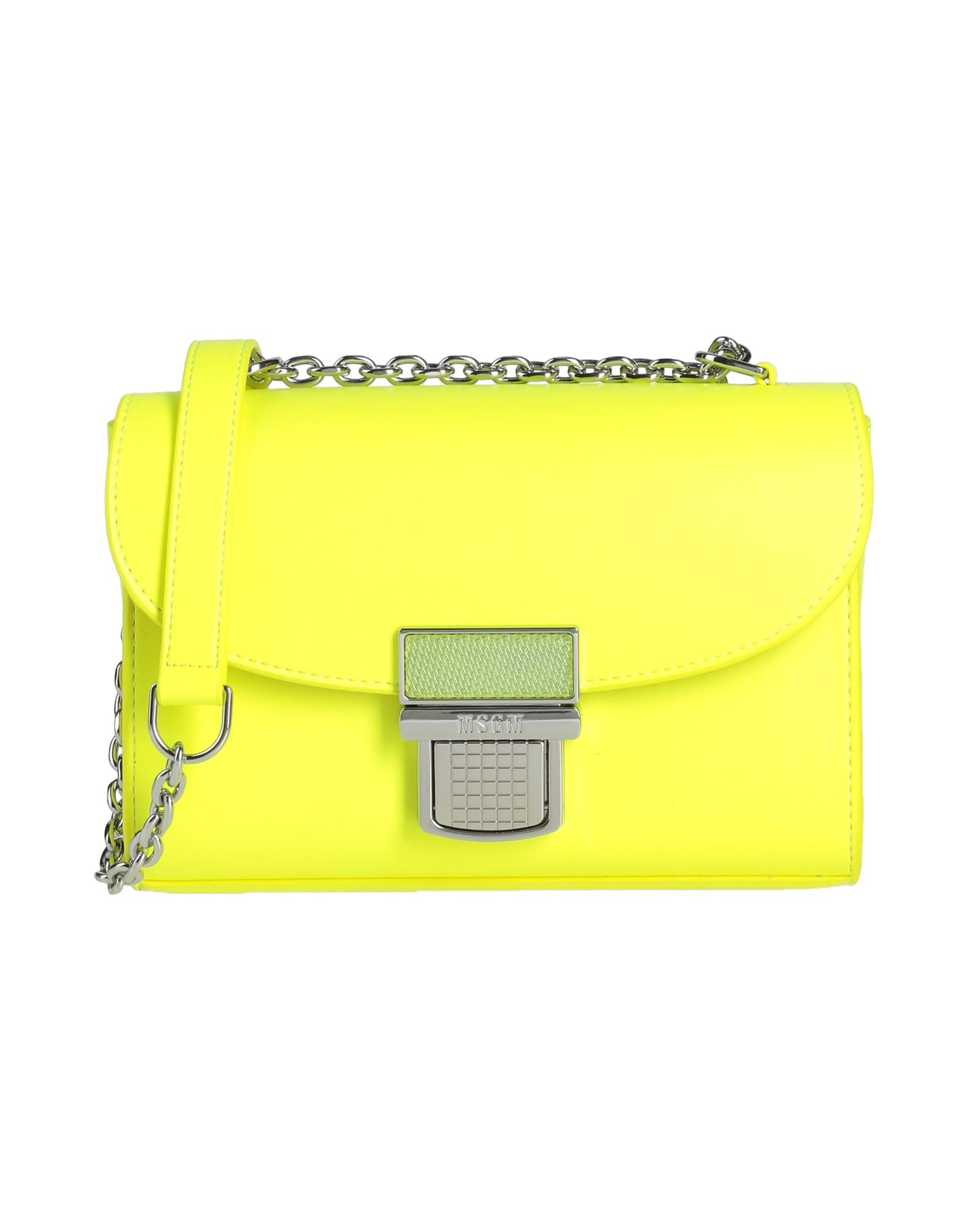 Msgm Handbags In Acid Green