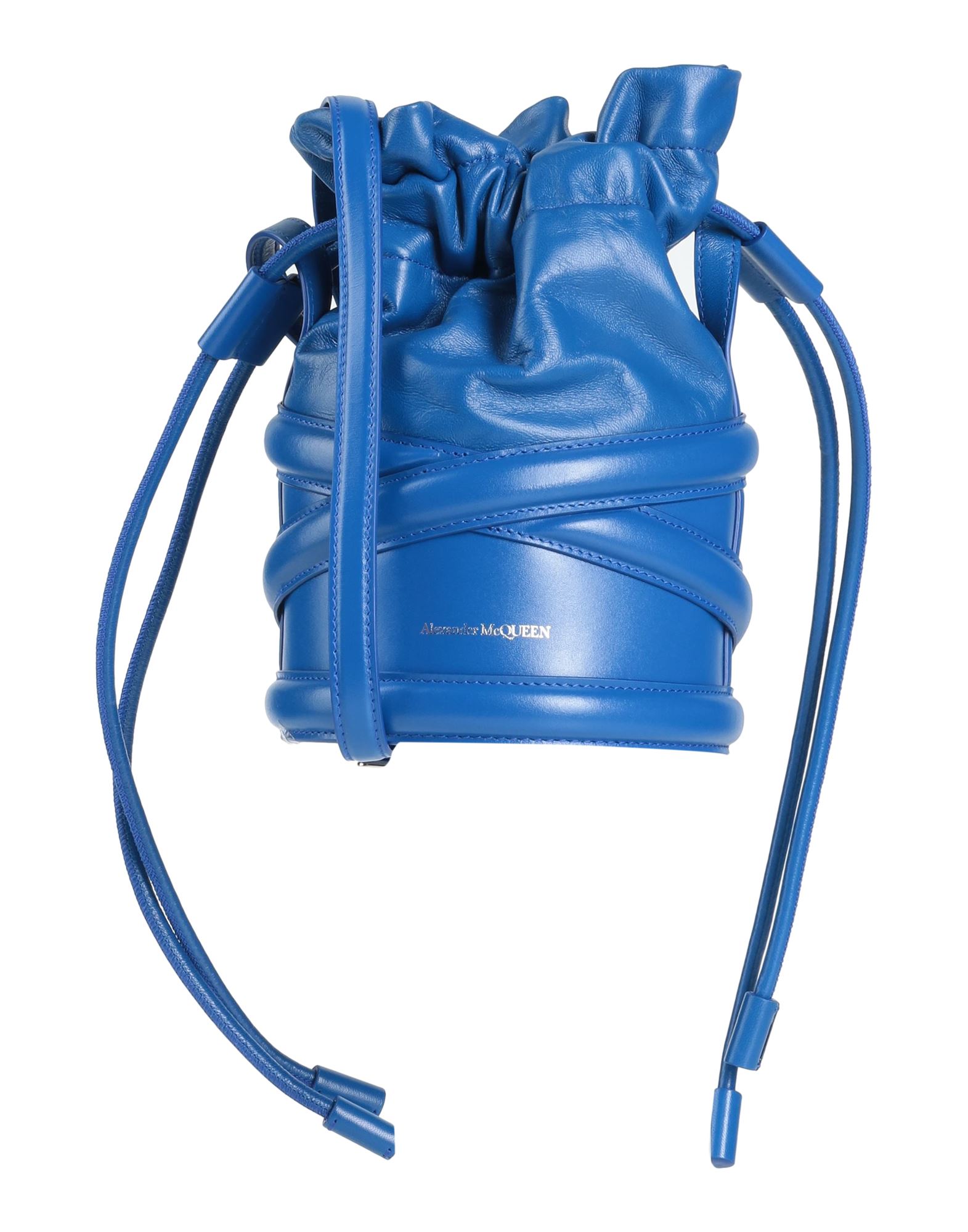 Shop Alexander Mcqueen Woman Cross-body Bag Bright Blue Size - Calfskin