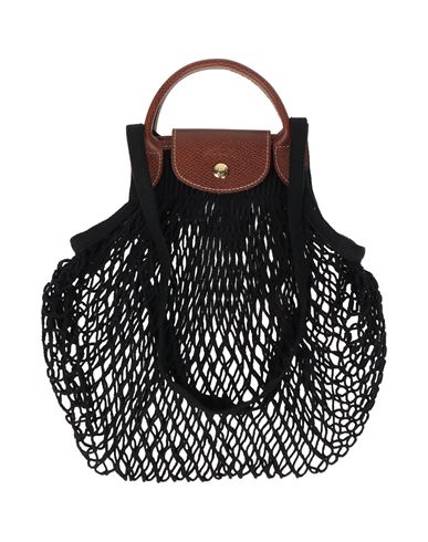 Longchamp Le Pliage Filet Canvas Bag In Black
