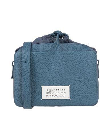 Maison Margiela Woman Cross-body Bag Blue Size - Soft Leather, Textile Fibers