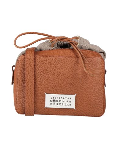 Maison Margiela Woman Cross-body Bag Tan Size - Soft Leather, Textile Fibers In Brown
