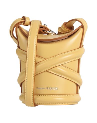 Shop Alexander Mcqueen Woman Cross-body Bag Mustard Size - Leather In Yellow