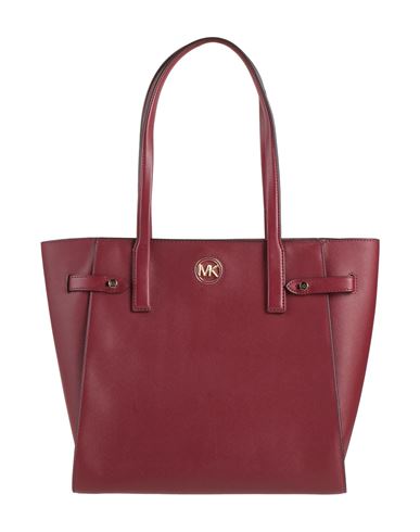 Shop Michael Michael Kors Woman Handbag Burgundy Size - Soft Leather In Red