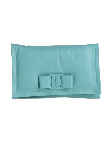 Ferragamo Woman Handbag Turquoise Size - Calfskin In Blue