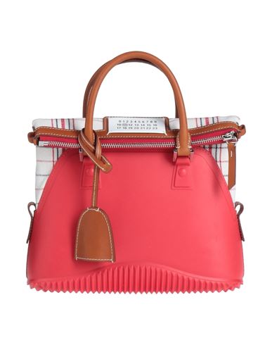 Shop Maison Margiela Woman Handbag Red Size - Rubber, Bovine Leather, Cotton, Polyester, Zinc