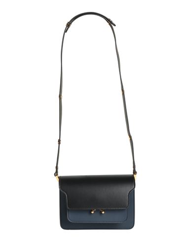 Marni Woman Shoulder Bag Navy Size - Calfskin, Brass