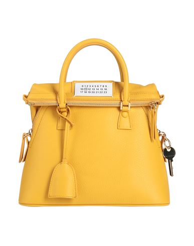 Maison Margiela Woman Handbag Mustard Size - Calfskin In Yellow