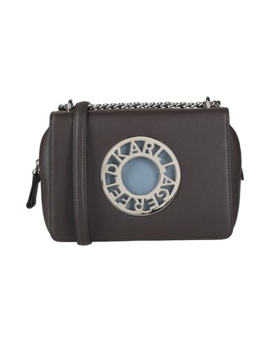 Karl Lagerfeld K/disk Shoulder Bag Woman Cross-body Bag Dark Brown Size - Cowhide In Brown
