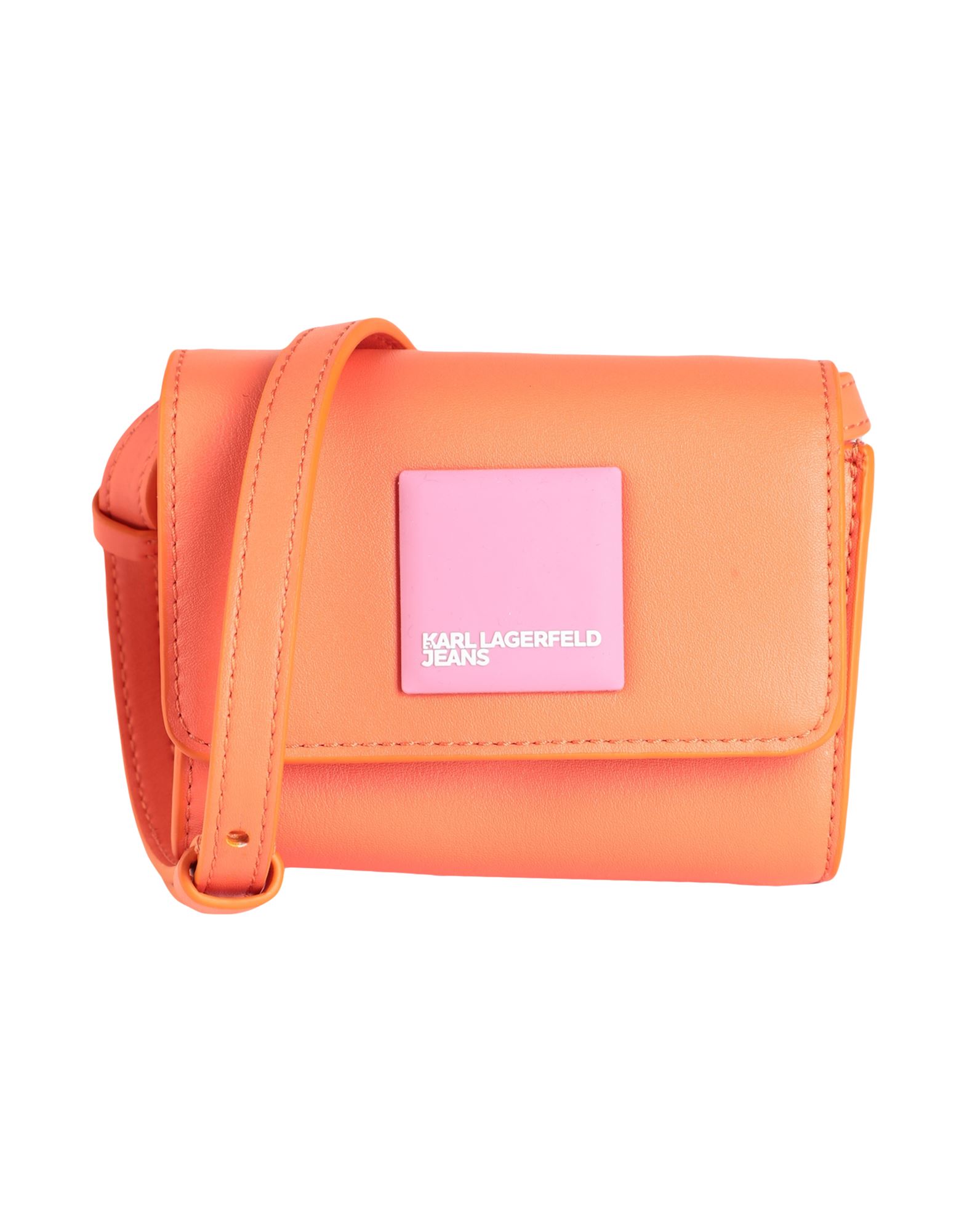 Karl Lagerfeld Jeans Tech Logo-patch Crossbody Bag In Orange