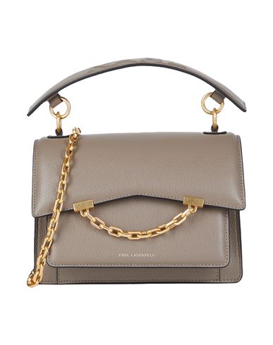 Karl Lagerfeld K/seven Grainy Sb Woman Handbag Dove Grey Size - Bovine Leather