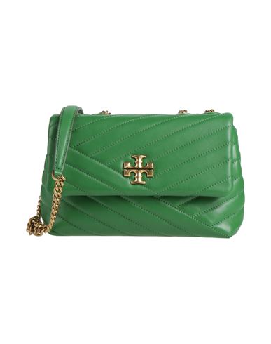 Shop Tory Burch Woman Cross-body Bag Green Size - Soft Leather